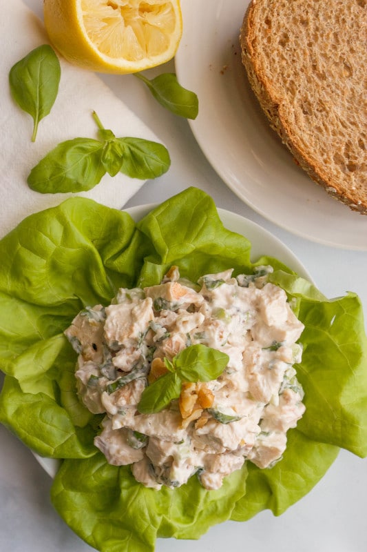 Healthy basil chicken salad with walnuts (+ video) - Family Food on the ...