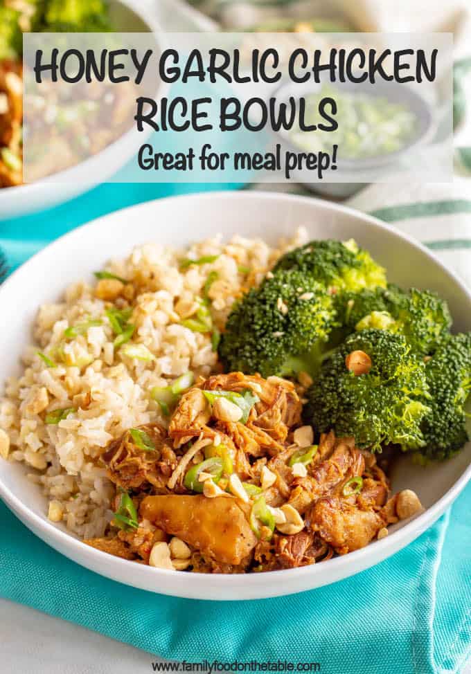 Honey garlic chicken rice bowls - Family Food on the Table