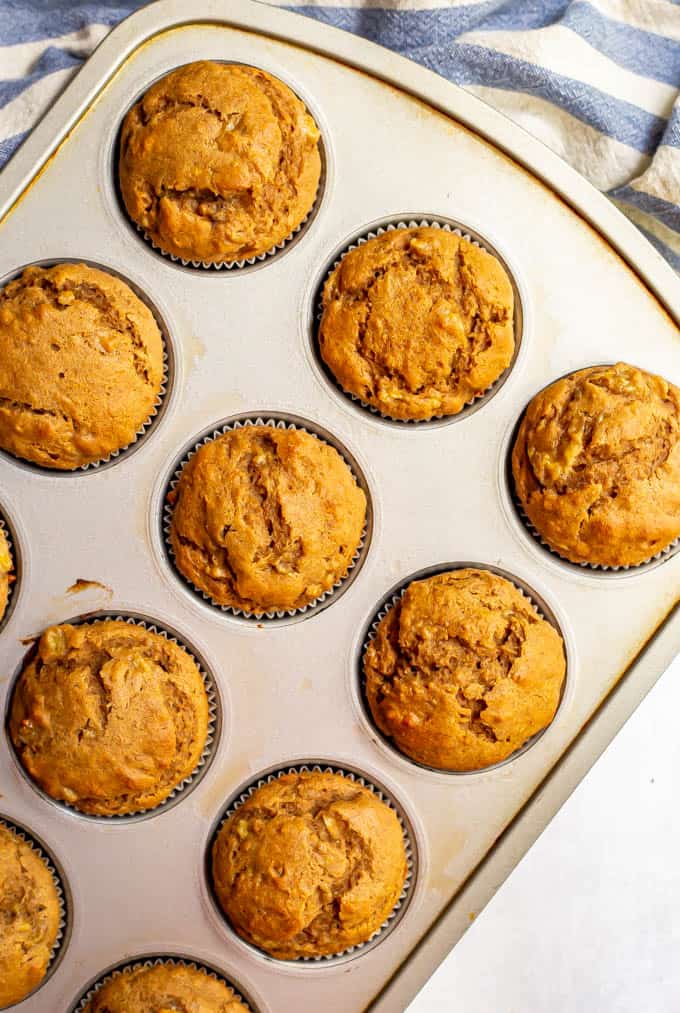 Whole Wheat Peanut Butter Banana Muffins Family Food On The Table