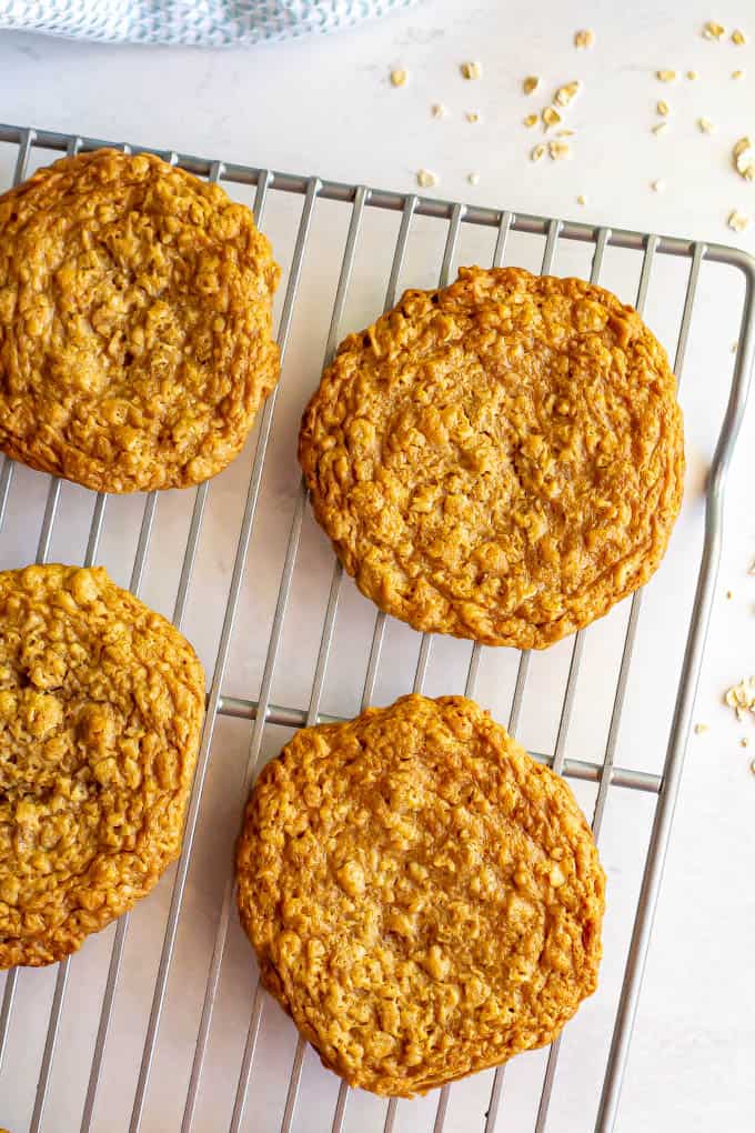 Peanut butter oatmeal cookies (GF) - Family Food on the Table